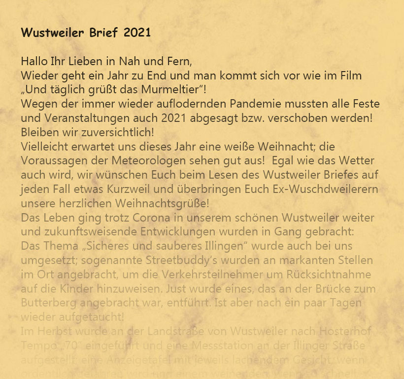 Wustweiler Brief 2021