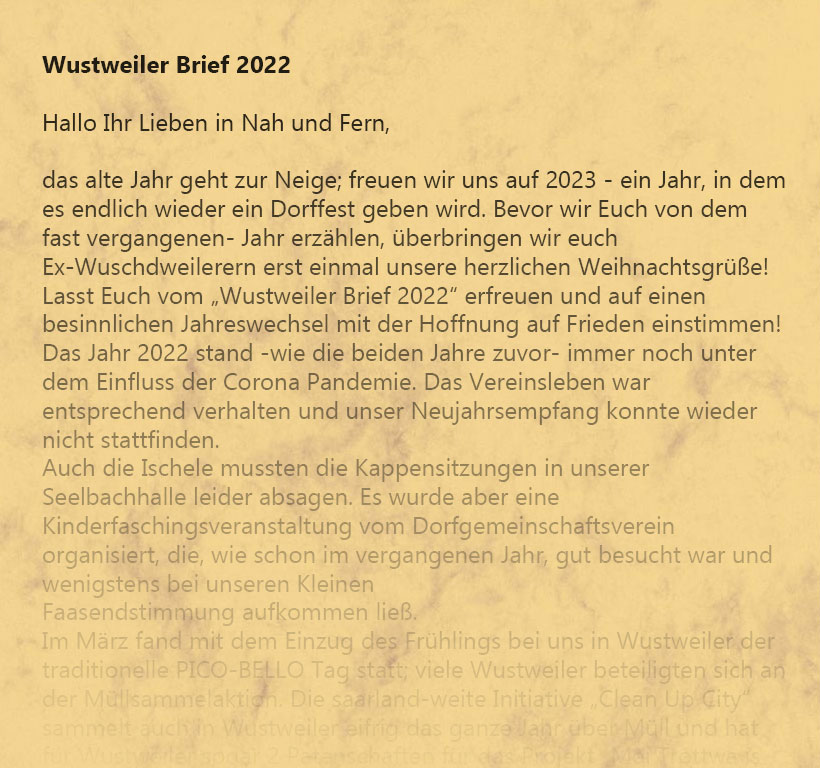 Wustweiler Brief 2022